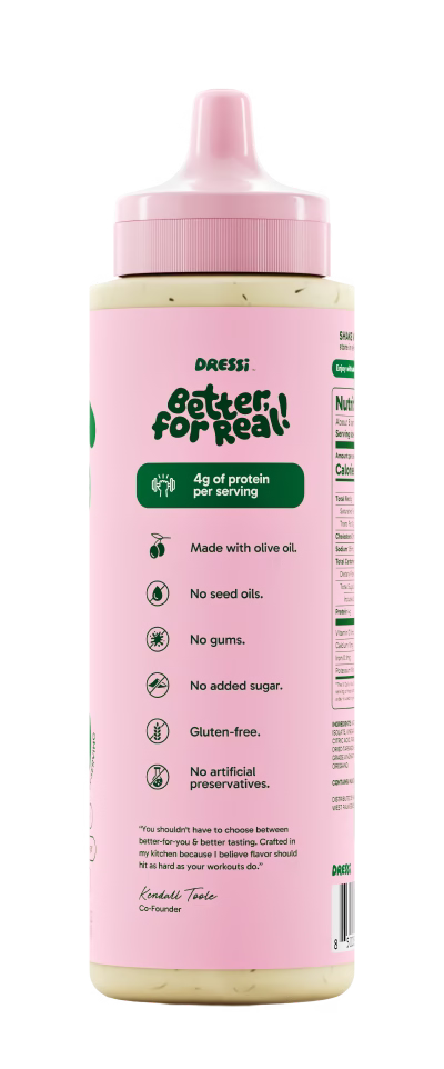 green goddess bottle, back label